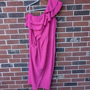 Grace Karin Asymmetrical Pink Ruffle Dress